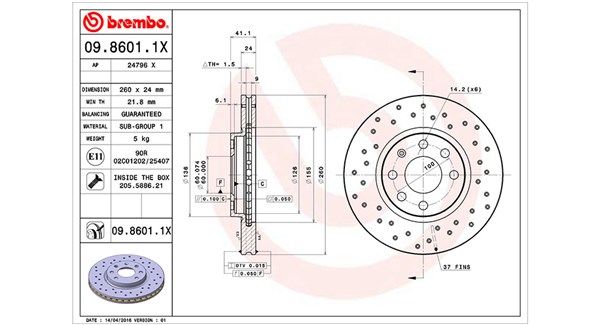 MAGNETI MARELLI Тормозной диск 360406039502